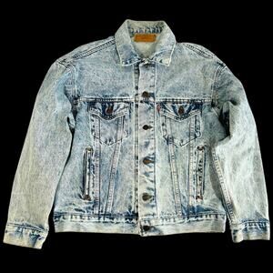 Levi's Mens M Trucker Jacket Vintage Acid Washed Distressed 1987 See Pictures